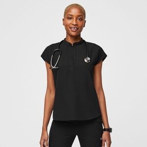 FIGS Women’s XS Black Rafaela Oversized Scrub Top NWT